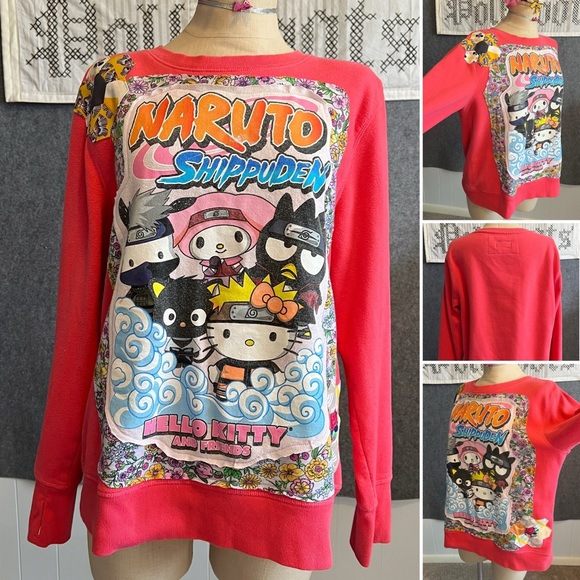 Hello Kitty Naruto Shippuden -  Quilty Sweatshirt Jumper - Picture 1 of 13